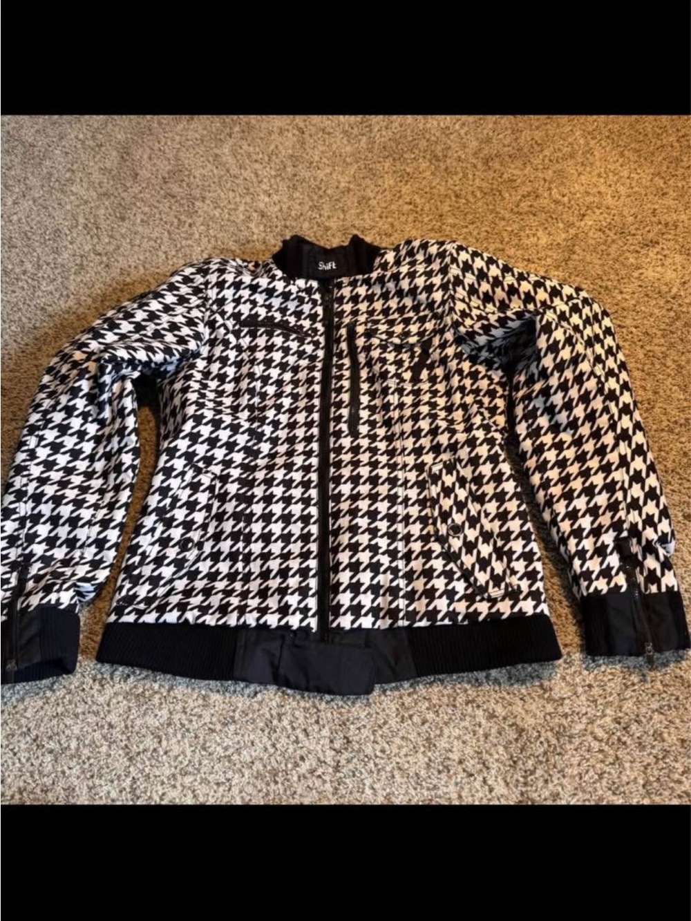 Shift Flare Houndstooth Check Armor Motorcycle Jacket - Women’s M